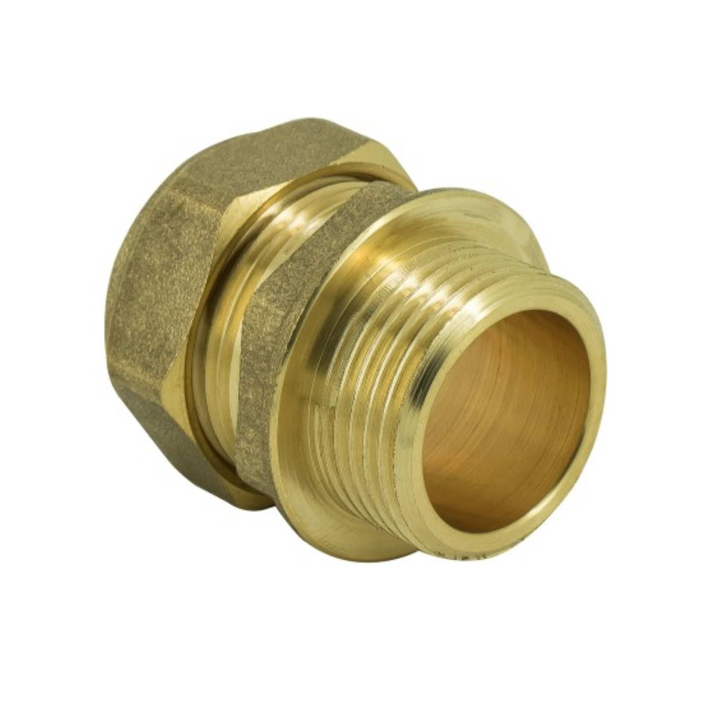 Brass Compression - Male Iron Coupling - 8mm x 3/8"