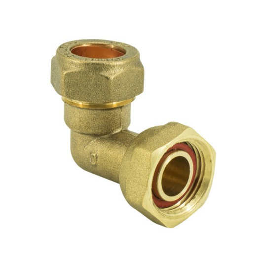 Brass Compression - Bent Tap Connector - 22mm x 3/4"