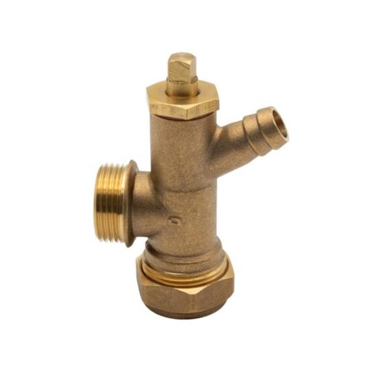 Brass Compression - Male Iron Elbow Drain Off - 22mm x 3/4"