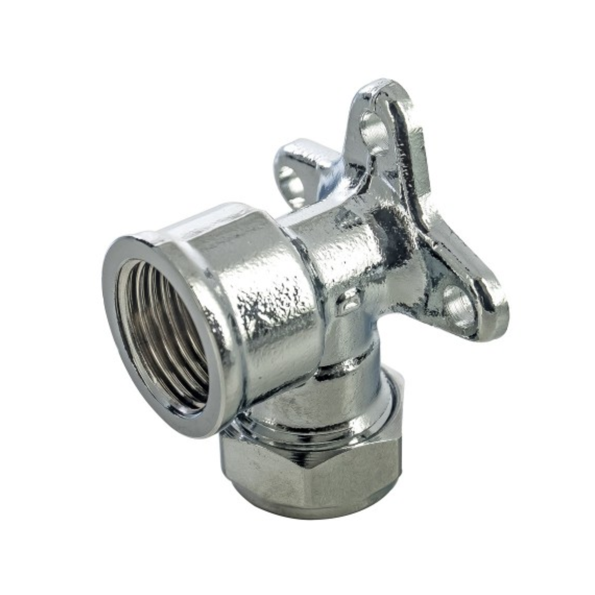 Chrome Plated Compression - Wallplate Elbow - 15mm x 1/2"