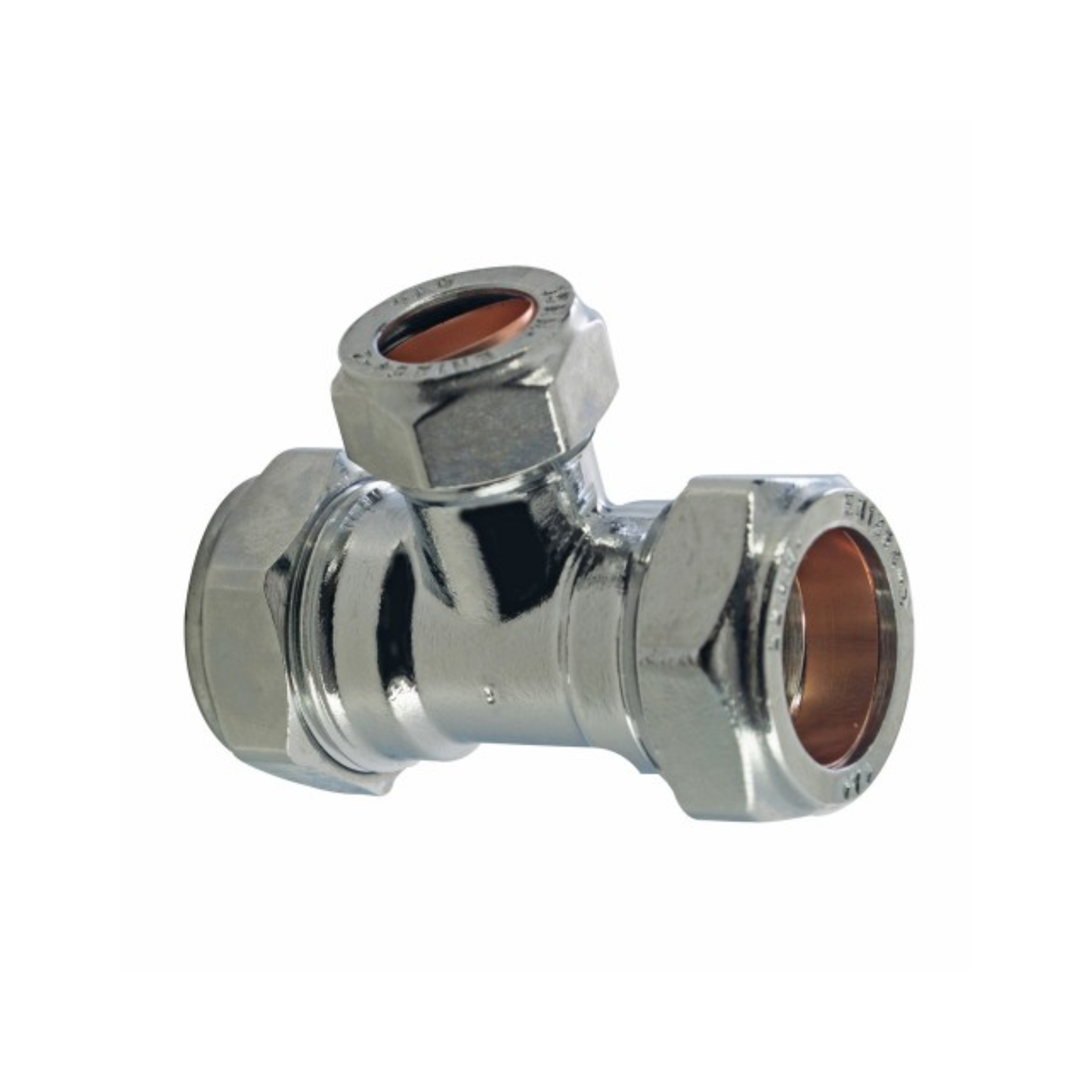 Chrome Plated Compression - Branch Reducing Tee - 42mm x 42mm x 15mm