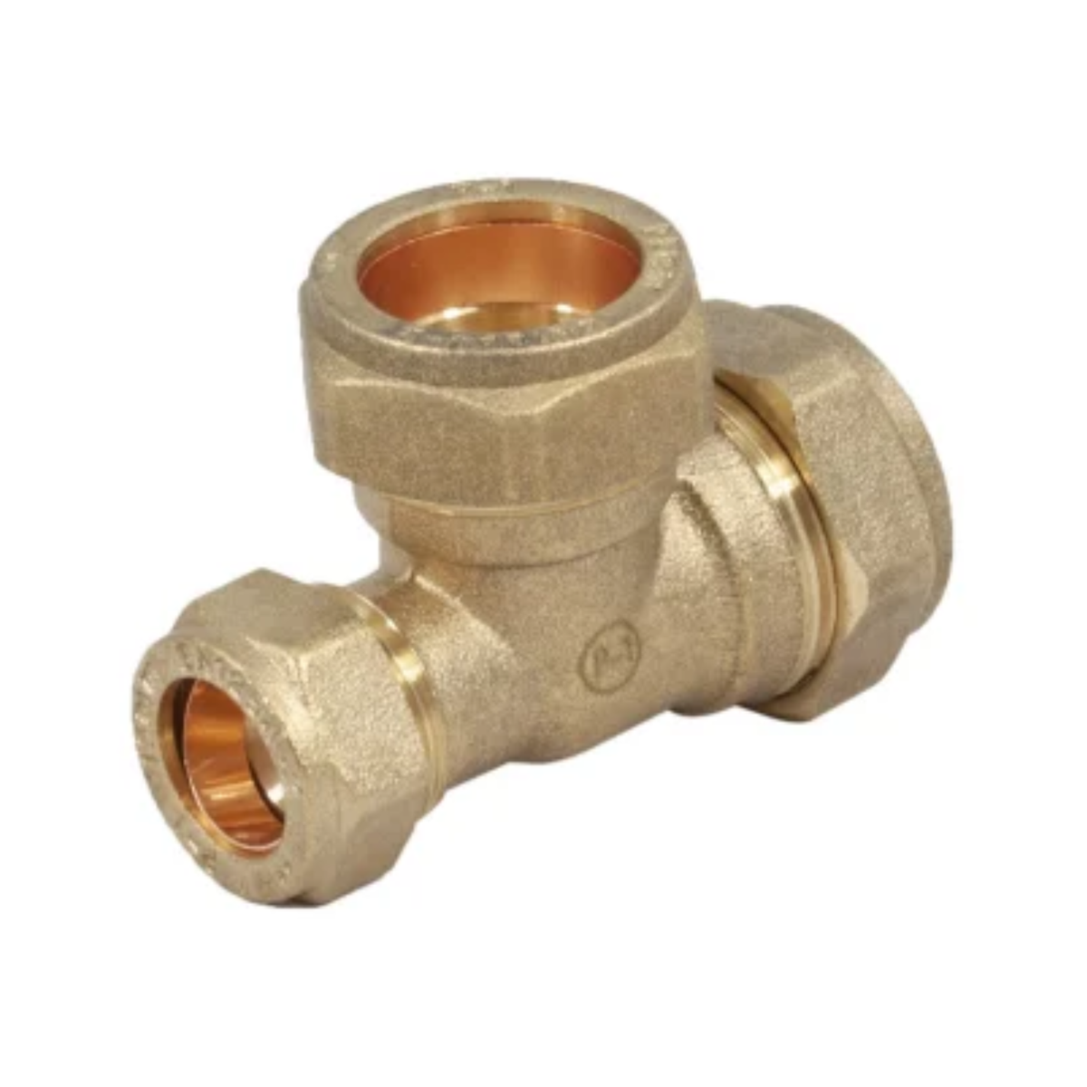 Brass Compression - One End Reducing Tee - 28mm x 22mm x 28mm