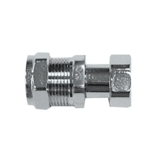 Chrome Plated Compression - Straight Tap Connector - 15mm x 1/2"