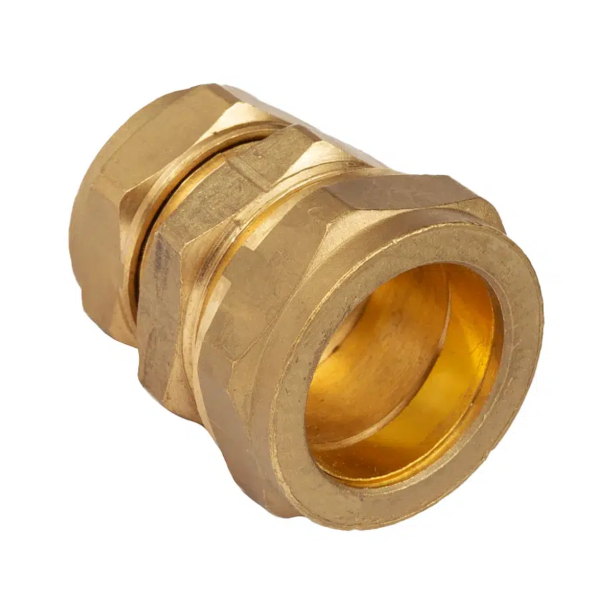 Brass Compression - Coupling for MDPE - 25mm MDPE x 22mm