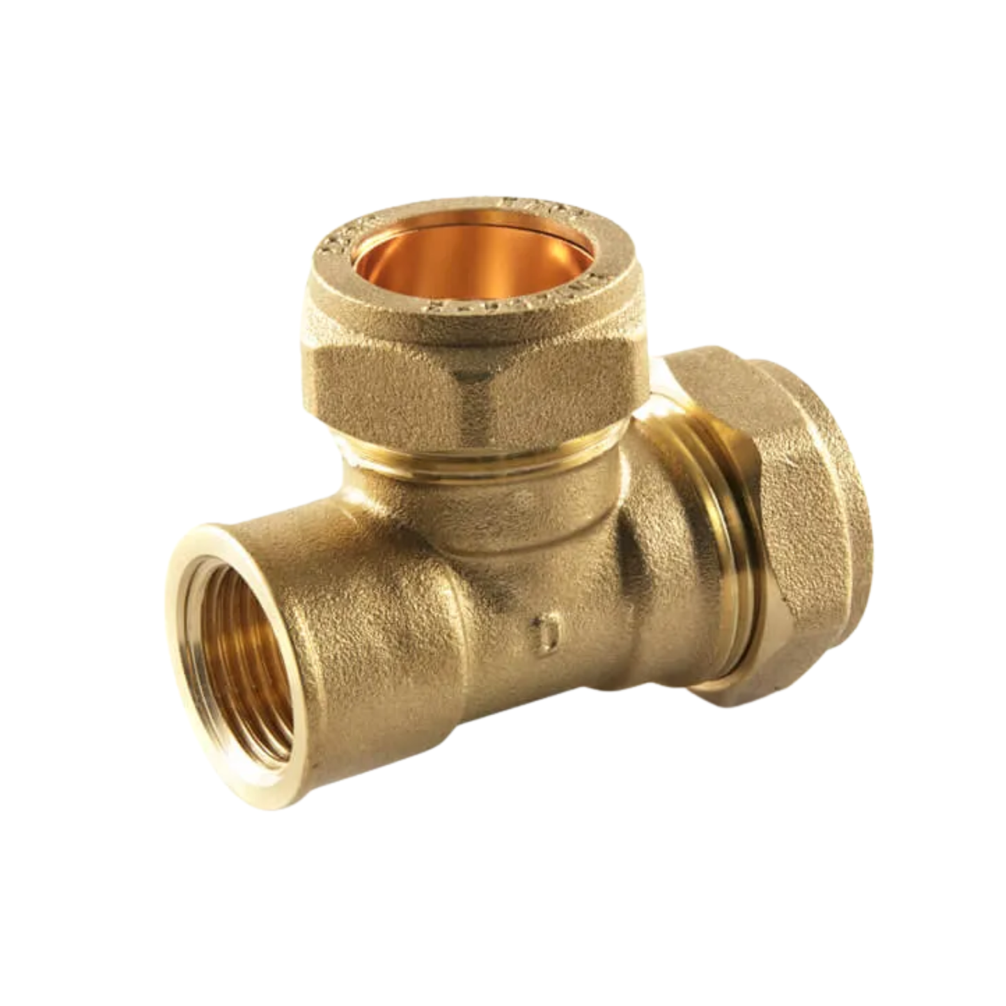 Brass Compression - Female Iron One End Tee - 15mm x 1/2" x 15mm