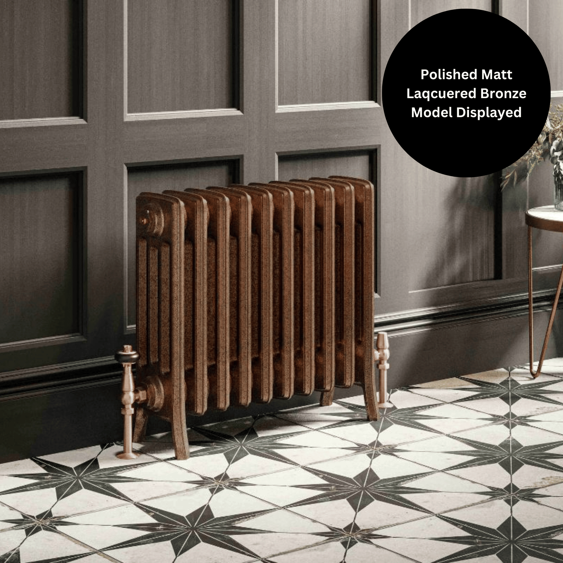 DQ Made to Measure 4 Column Cast Iron Radiator Section - 475mm x 60mm - Polished Lacquered - CR4/480-PLF