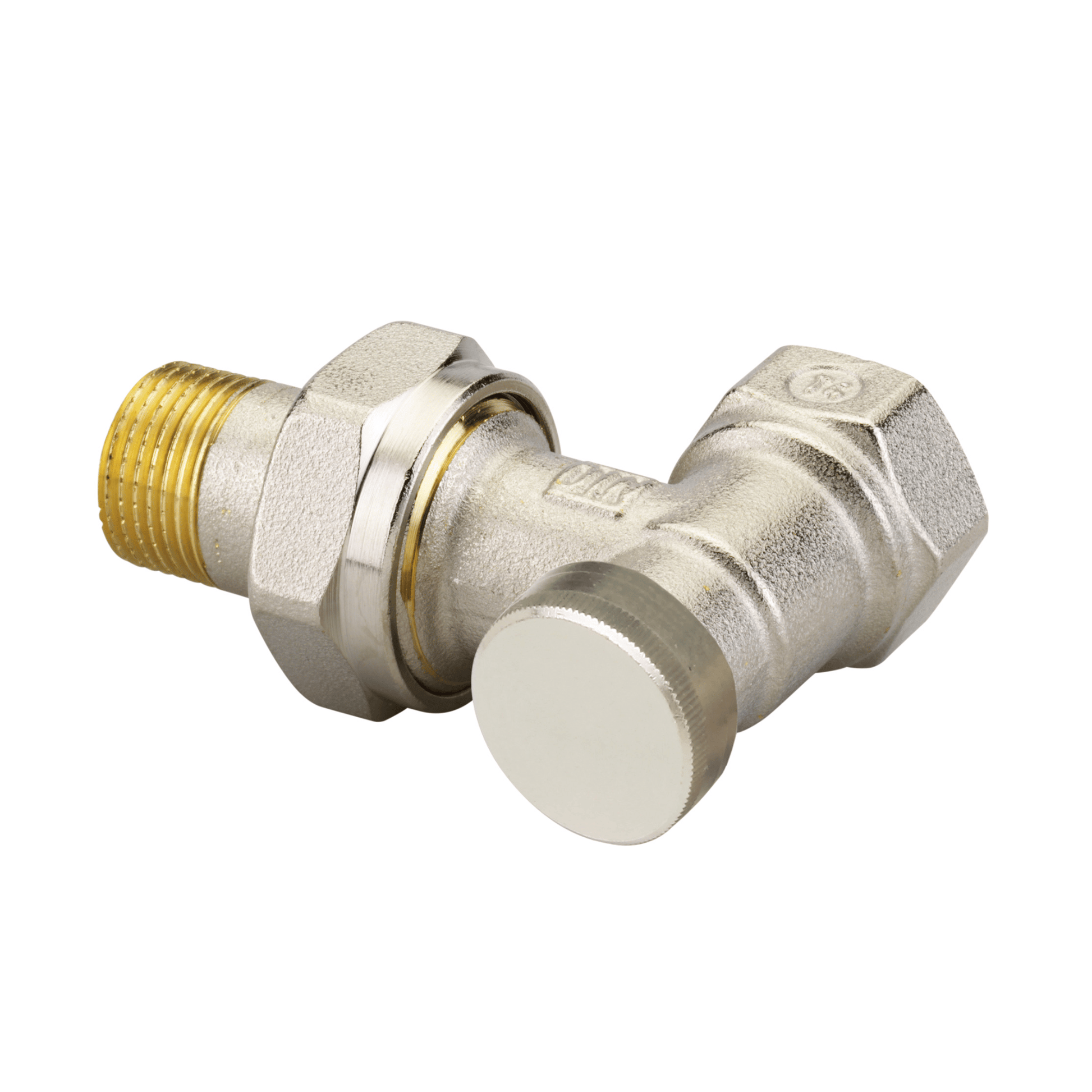 Danfoss RLV-S Lockshield Valve - Angled - Nickel Plated - 3/8" - 003L0121