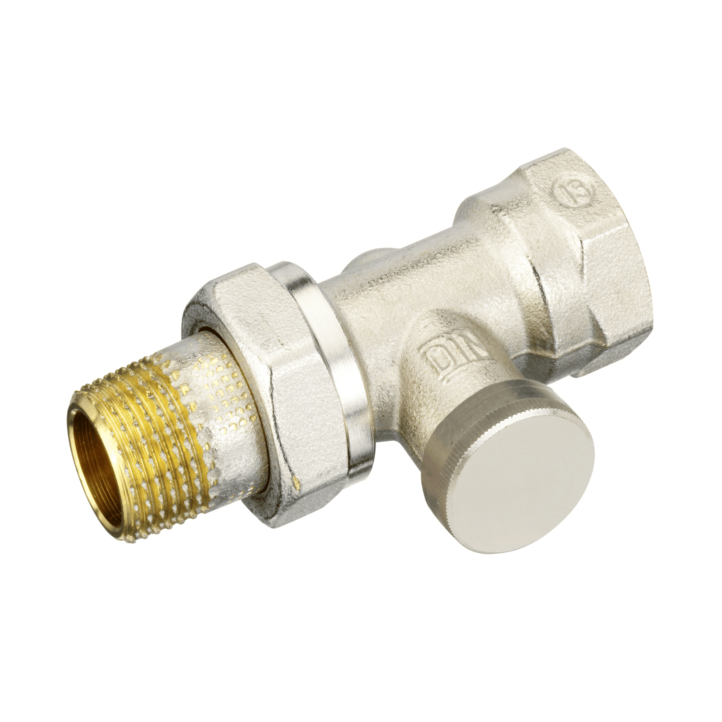 Danfoss RLV-S Lockshield Valve - Straight - Nickel Plated - 1/2" - 003L0124