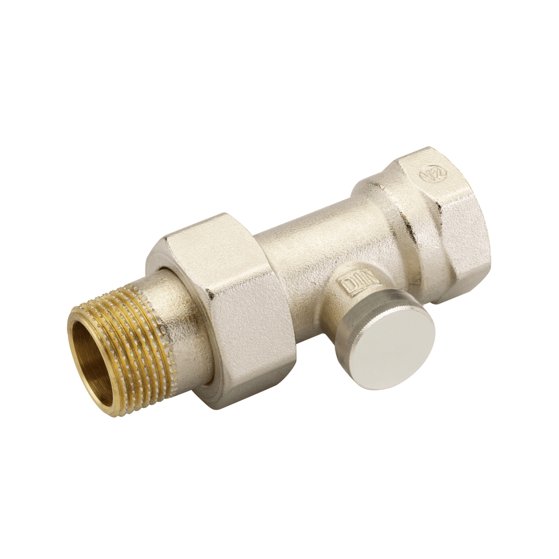 Danfoss RLV-S Lockshield Valve - Straight - Nickel Plated - 3/4" - 003L0126