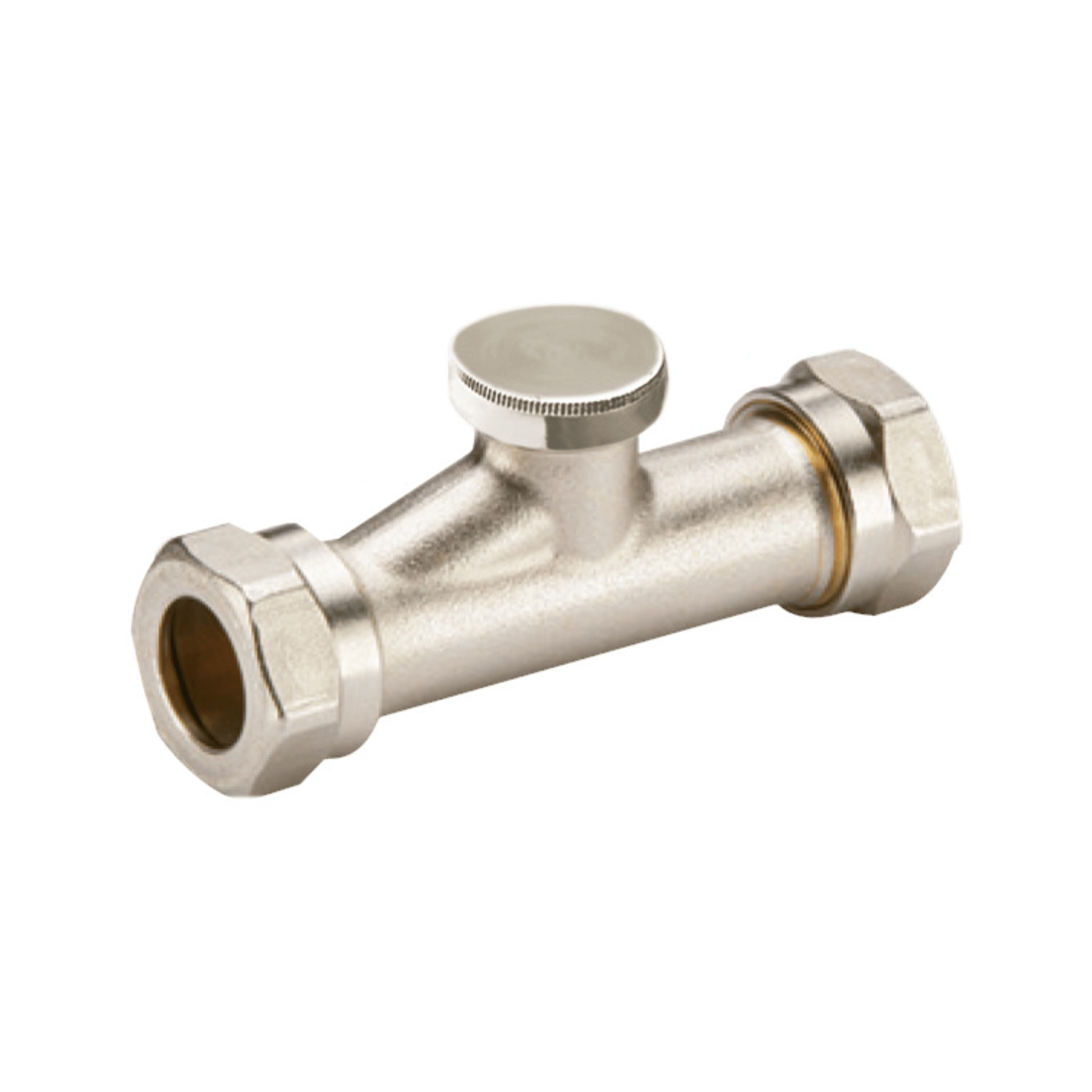 Danfoss RLV-D Lockshield Valve - Straight - Nickel Plated - 1/2" - 003L0206