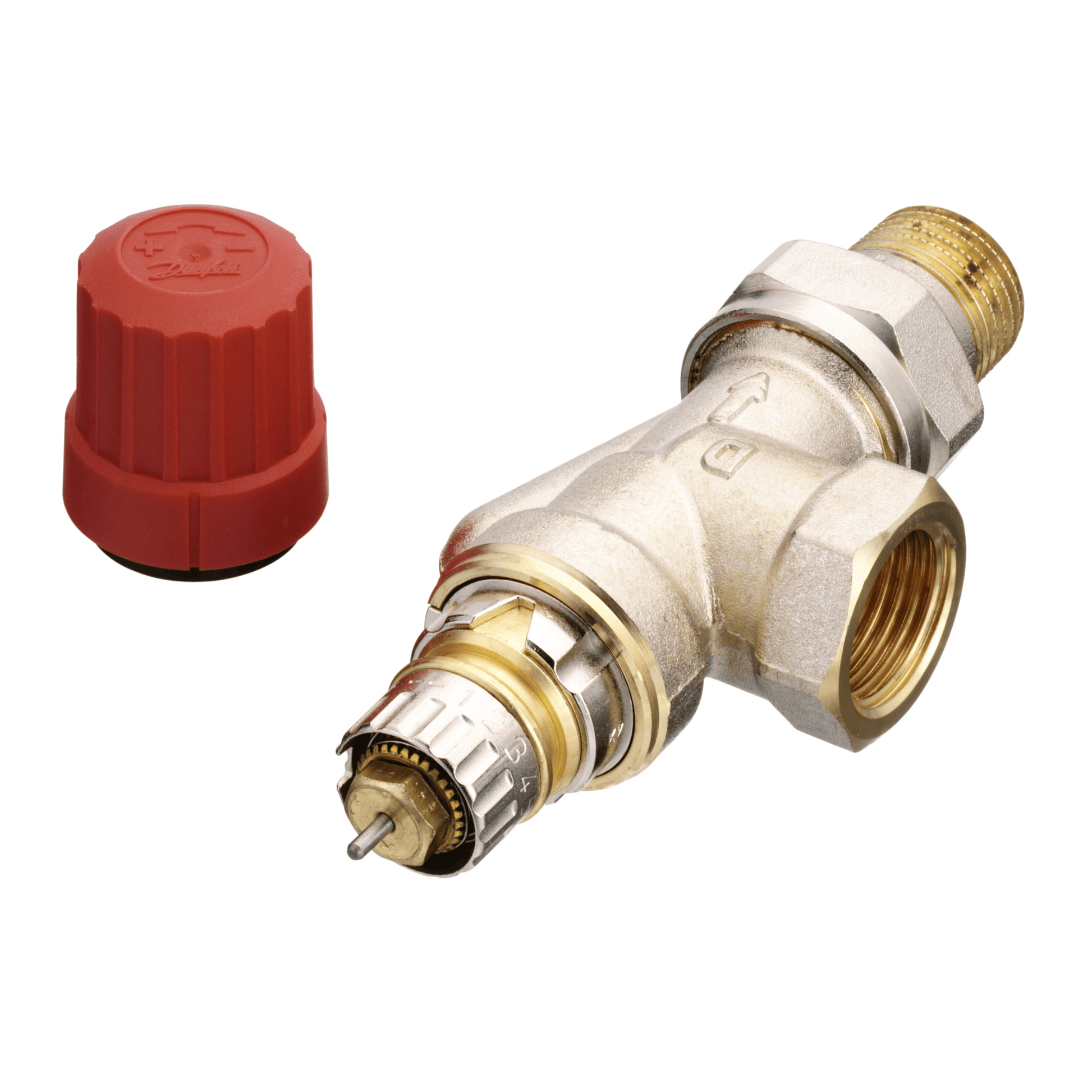 Danfoss Normal Flow Presetting Valve Type RA-N 15 - Series D - Horizontal Angle - 1/2" - 013G0153
