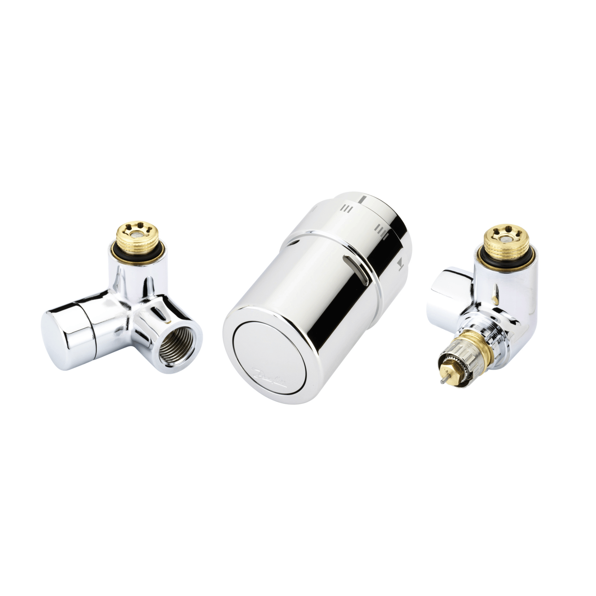 Danfoss RAX Design Set - RAX TRV and Lockshield Set - Right Hand - 1/2" - Chrome - 013G4003