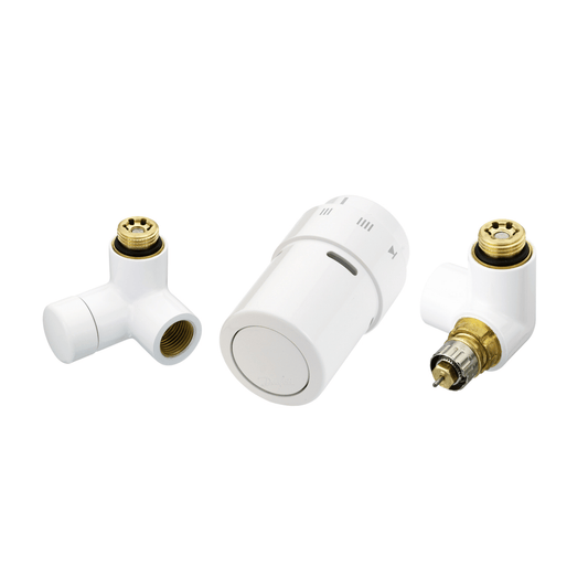 Danfoss RAX Design Set - RAX TRV and Lockshield Set - Right Hand - 1/2" - White (RAL 9016) - 013G4007