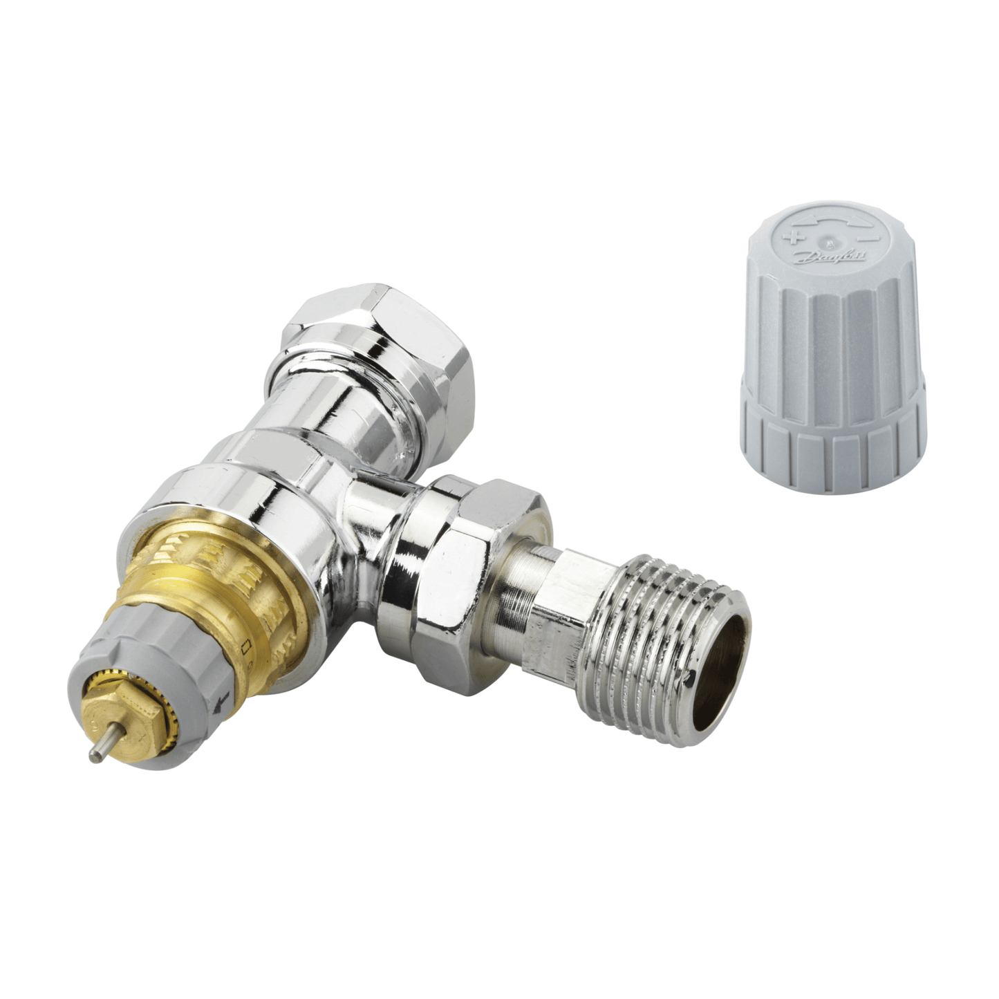 Danfoss RA-FS Bi-Directional Valve - Angle - 8/10/15mm - Chrome Plated - 013G6282
