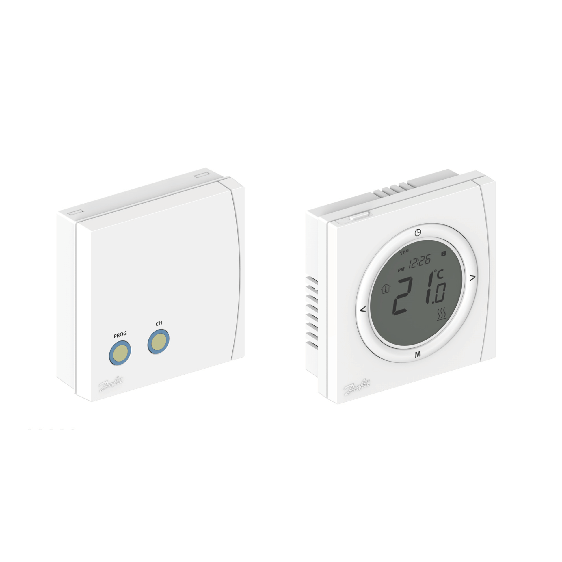Danfoss TP5001RF+RX1-S - V2 Digital Programmable RF Room Thermostat with RF Receiver - 087N7936