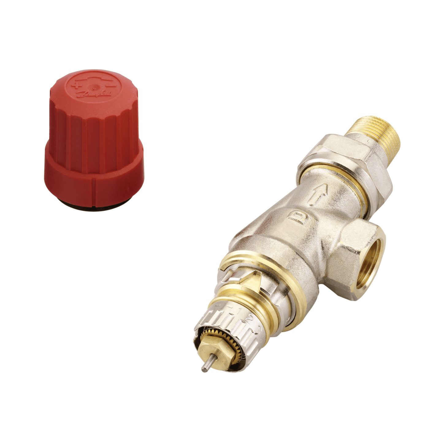 Danfoss Normal Flow Presetting Valve Type RA-N 10 - Series D - Horizontal Angle - 3/8" - 013G0151