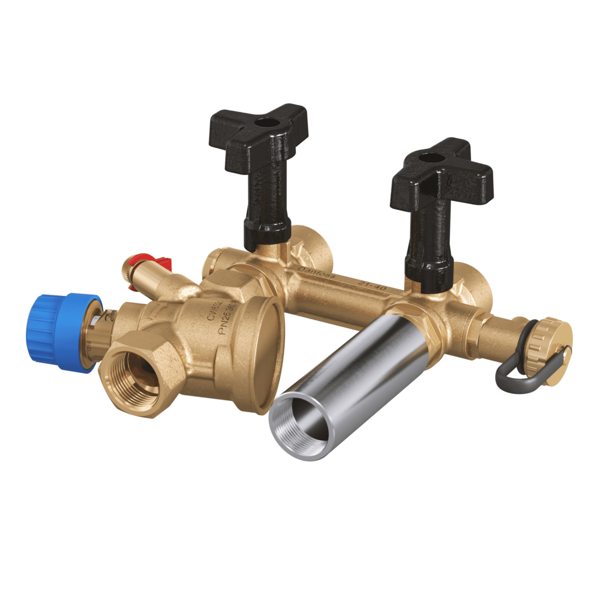 Danfoss AB-QM 4.0 Flexo DN 20 High Flow Pressure Indepenent Balancing & Control Valve with Test Plugs - Left Hand Version - 003Z1634