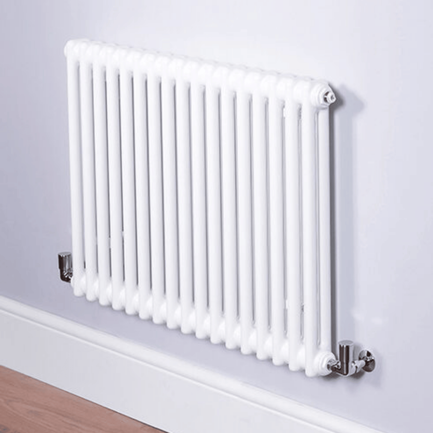 DQ Ardent 2 Column Horizontal Radiator - 500mm x 990mm - White (RAL 9016) - AM2.500/21-W