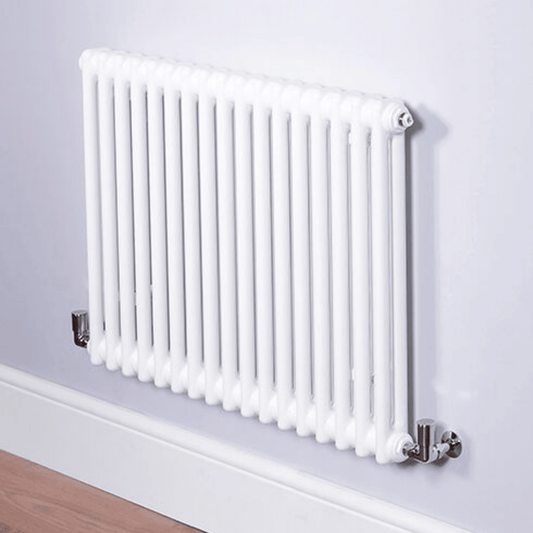 DQ Ardent 2 Column Horizontal Radiator - 600mm x 990mm - White (RAL 9016) - AM2.600/21-W