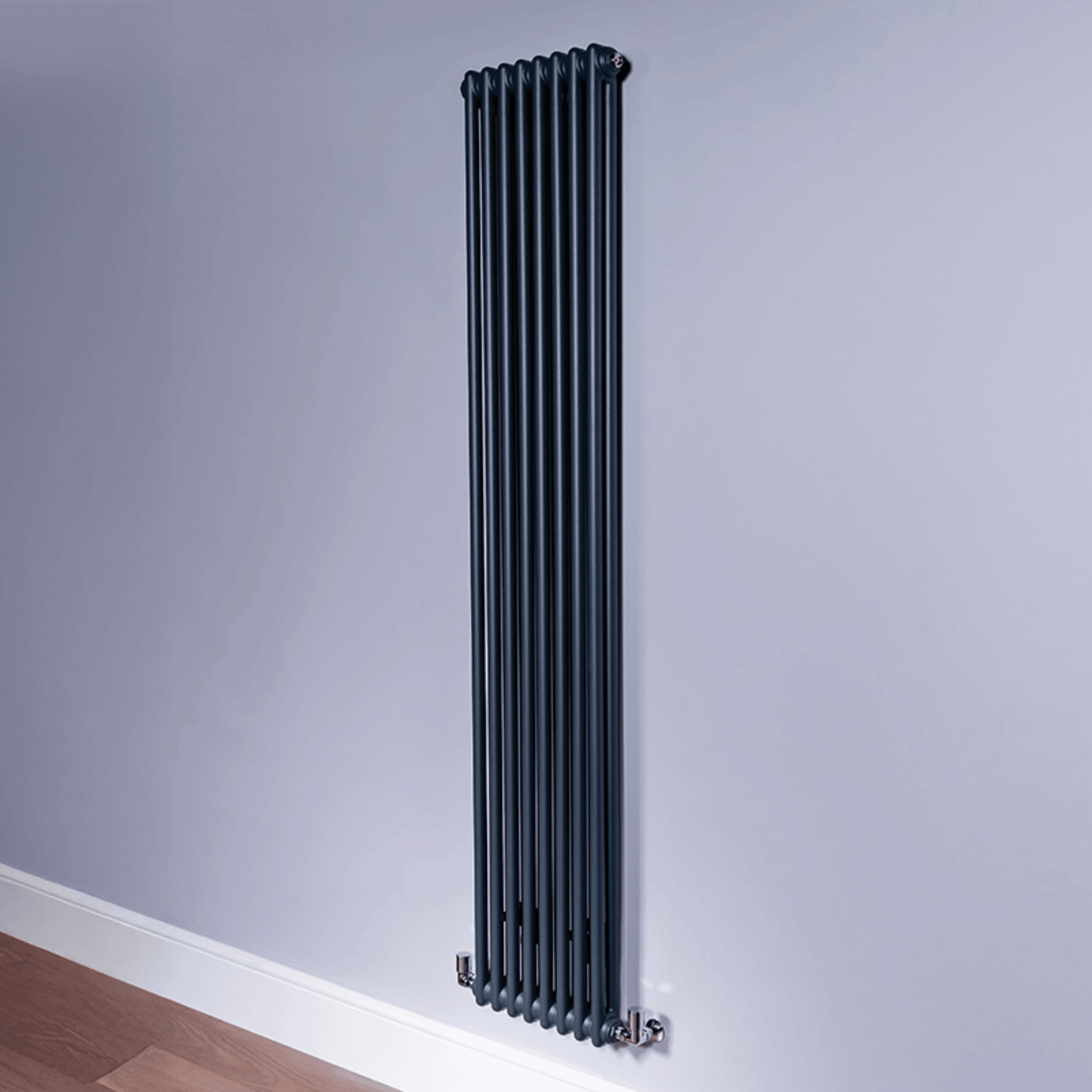 DQ Ardent 2 Column Vertical Radiator - 1800mm x 392mm - Anthracite Texture (RAL 7016) - AM2.1800/8-A