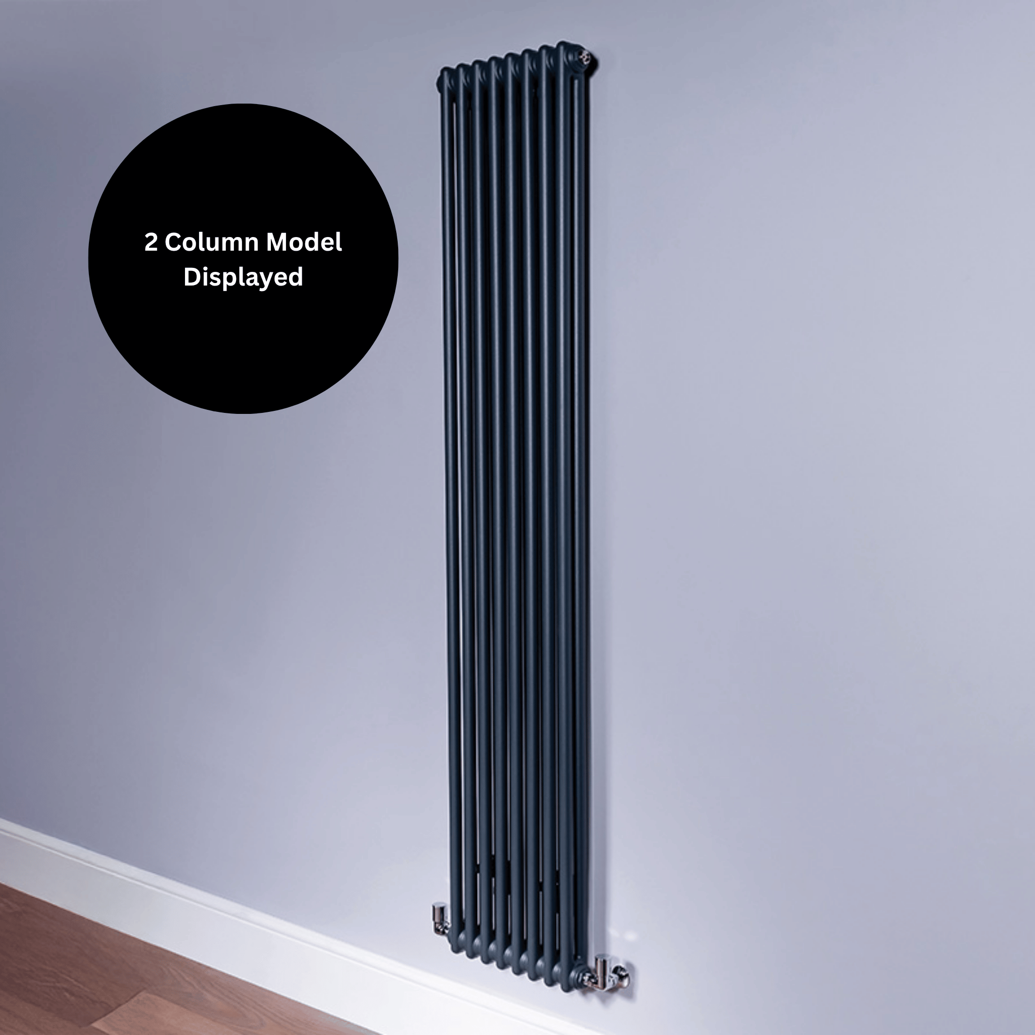 DQ Ardent 3 Column Vertical Radiator - 1800mm x 530mm - Anthracite Tex ...