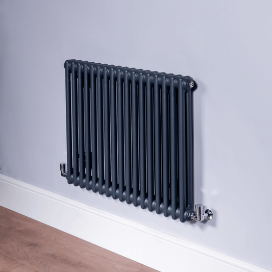 DQ Ardent 2 Column Horizontal Radiator - 600mm x 806mm - Anthracite Texture (RAL 7016) - AM2.600/17-A
