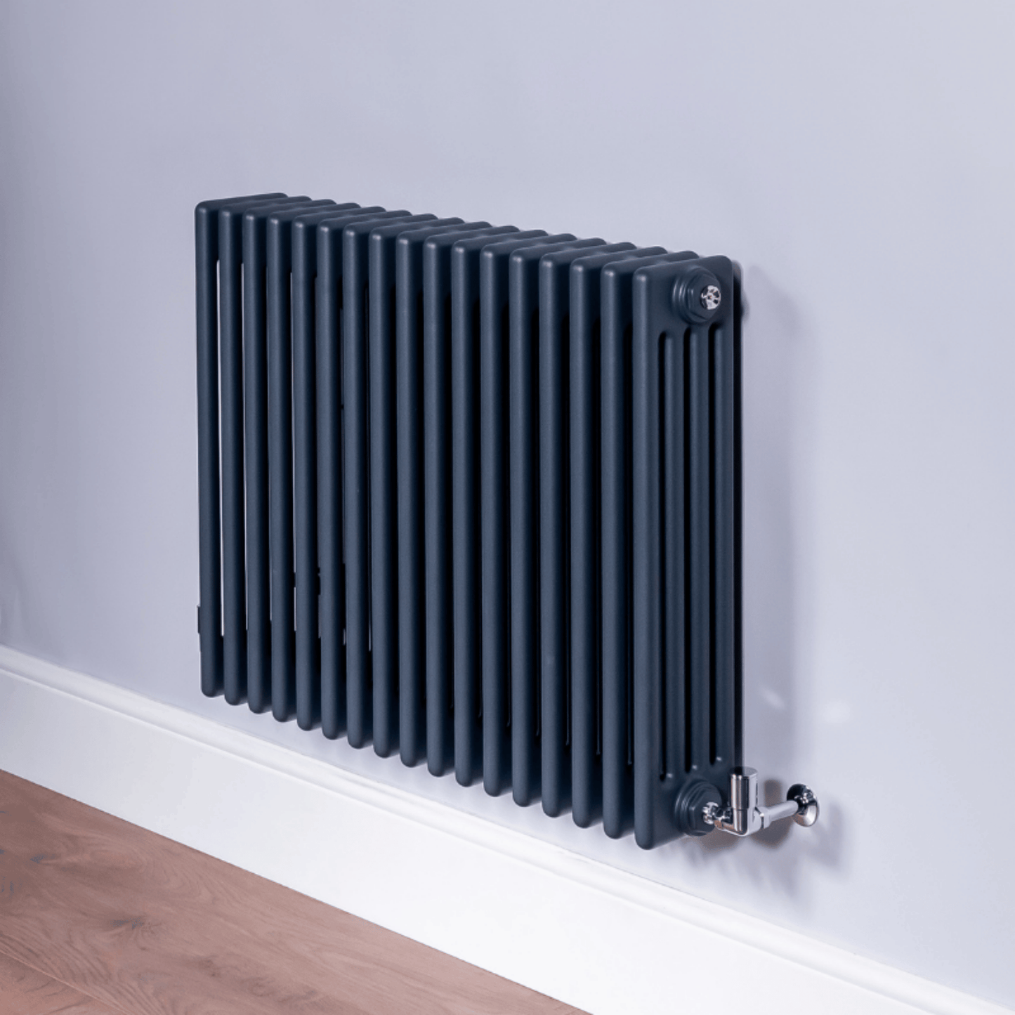 DQ Ardent 4 Column Horizontal Radiator - 500mm x 622mm - Anthracite Texture (RAL 7016) - AM4.500/13-A