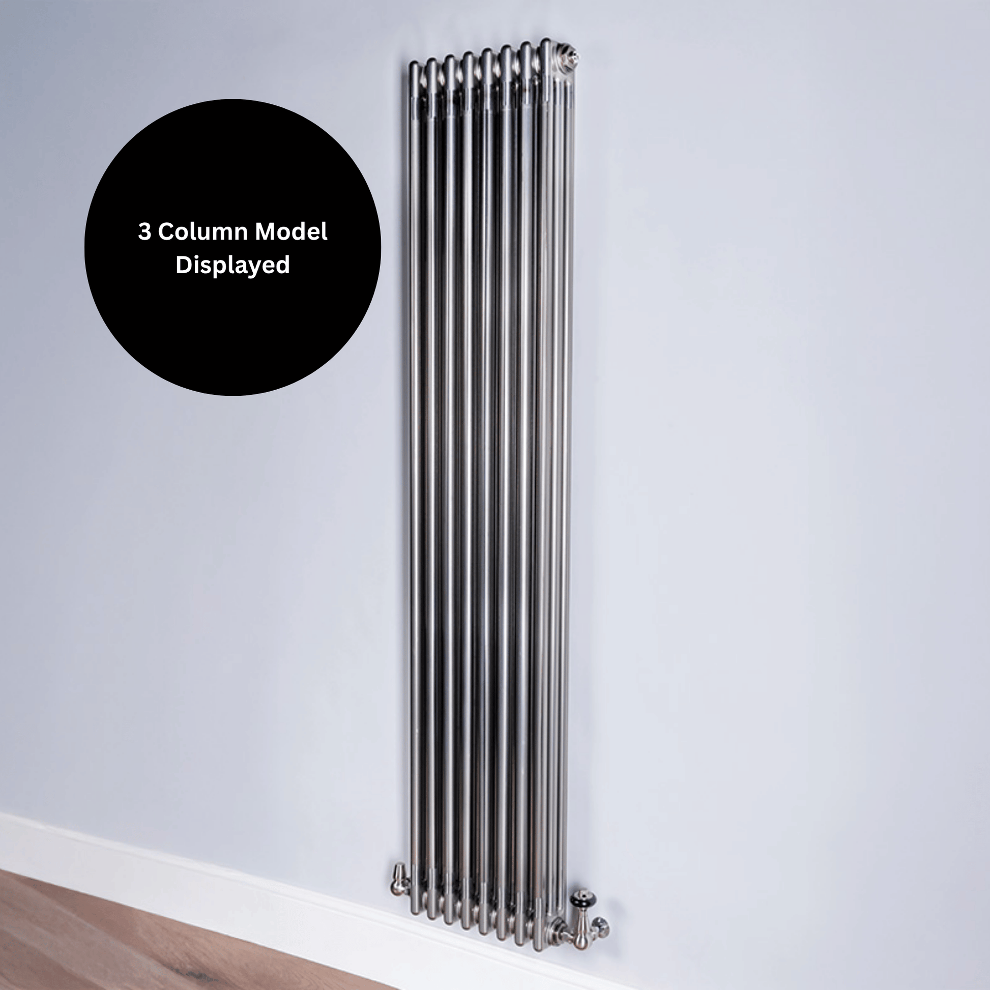 DQ Ardent 2 Column Vertical Radiator - 1800mm x 530mm - Bare Metal Lacquer - AM2.1800/11-BML