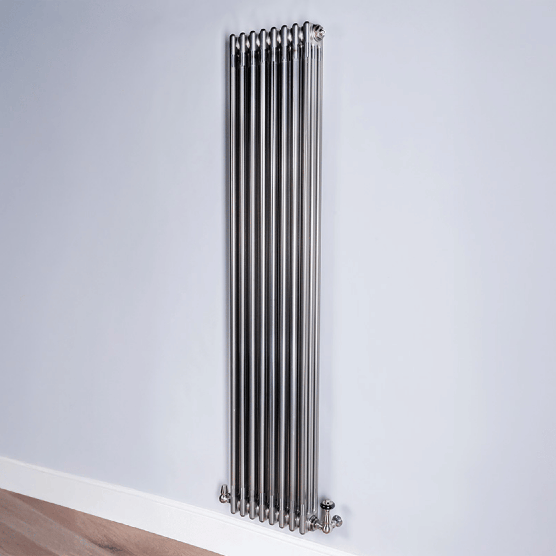 DQ Ardent 3 Column Vertical Radiator - 1800mm x 392mm - Bare Metal Lacquer - AM3.1800/8-BML