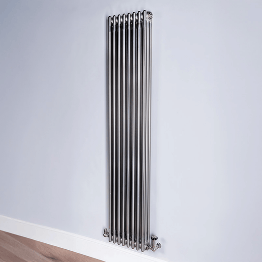 DQ Ardent 3 Column Vertical Radiator - 1800mm x 300mm - Bare Metal Lacquer - AM3.1800/6-BML