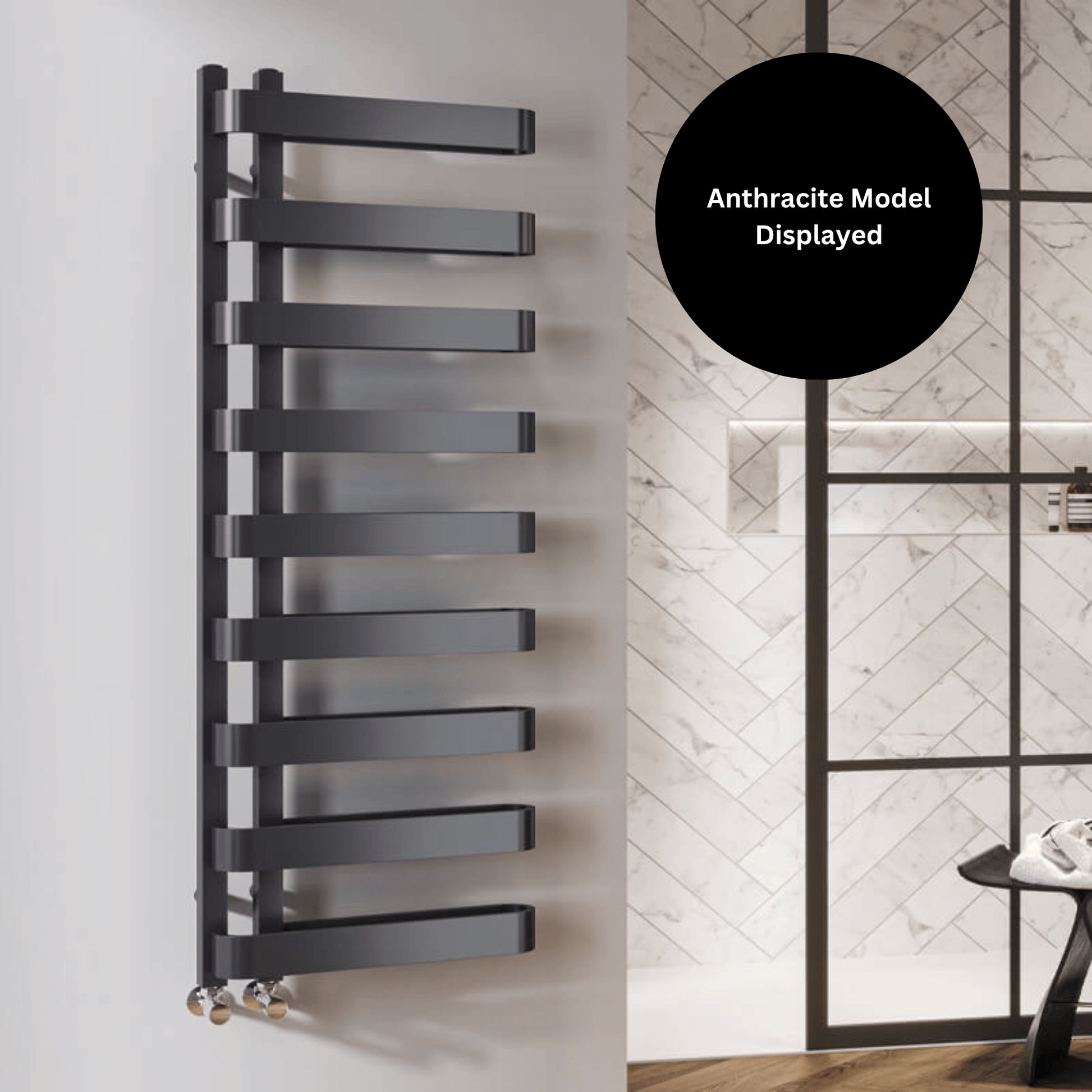 DQ Azura Towel Rail - 1300mm x 500mm - F02 Ultra Matt Black - AZURA50/130-UMB