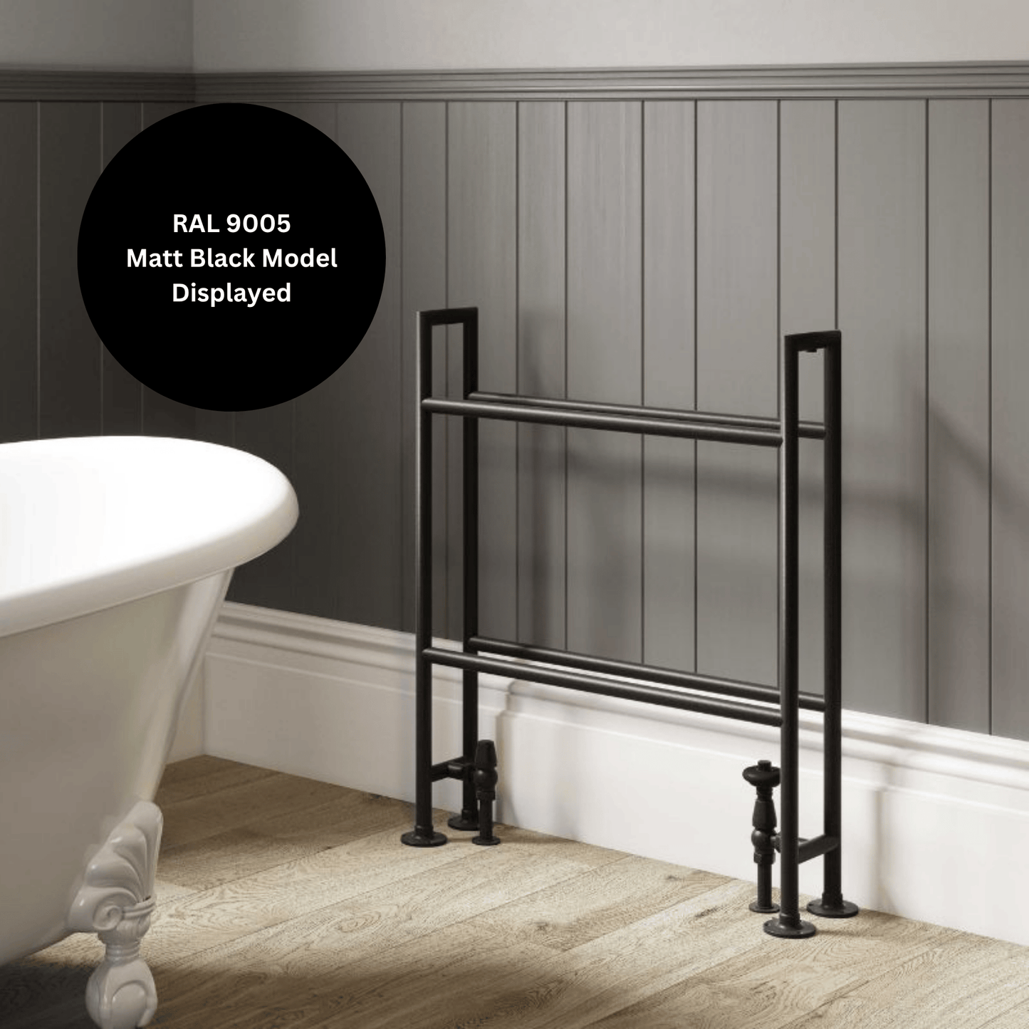 DQ Bale Floor Mounted Towel Rail - 850mm x 750mm - Polished Nickel - BALE-PN