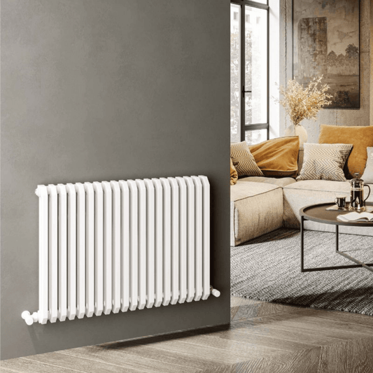 DQ Brunel Horizontal Radiator - 600mm x 594mm - White (RAL 9016) - BRUNEL600/14-W