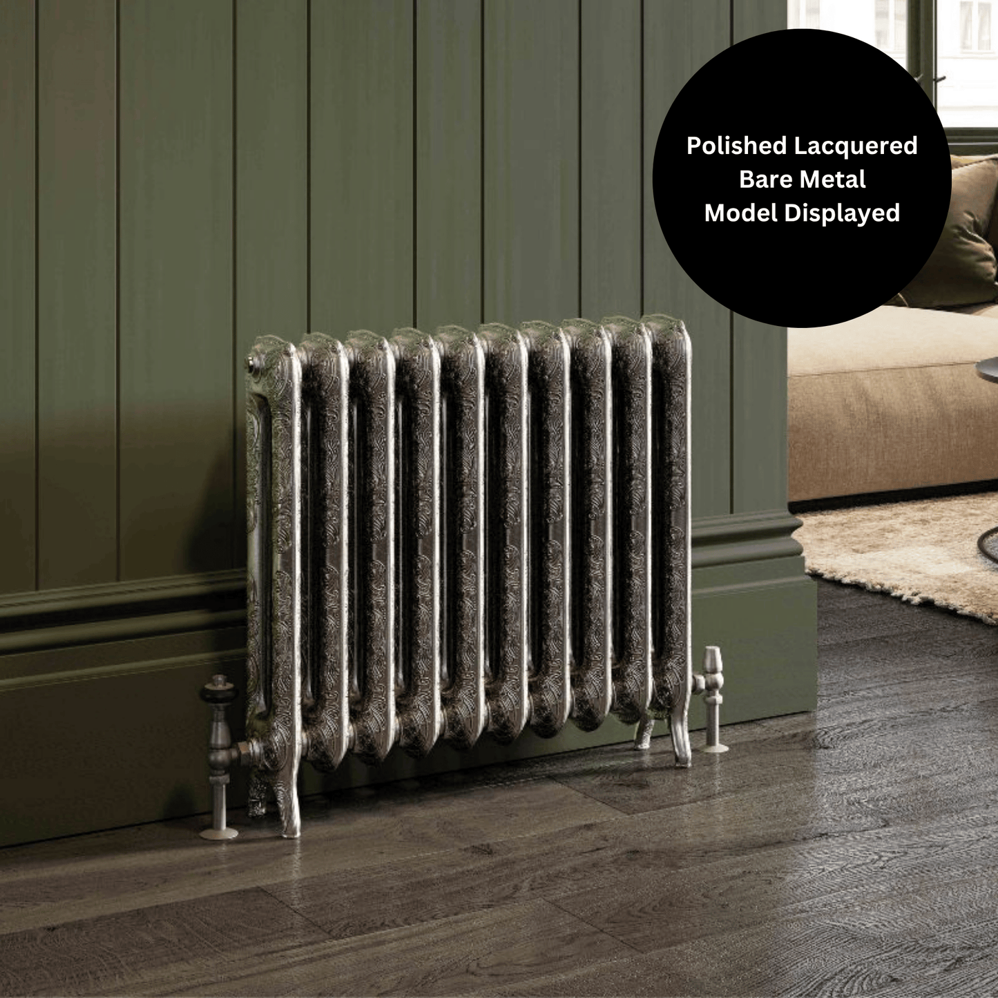 DQ Buckley Cast Iron Radiator - 950mm x 3030mm - Polished Lacquered - CR/BUC/950/40-PLF