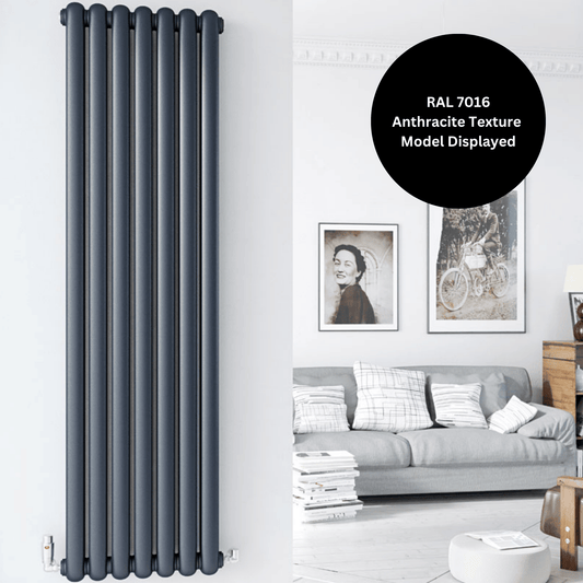 DQ Cassius Vertical Radiator - 1800mm x 510mm - RAL Colour/DQ Finishes - CASSIUS180/7-F