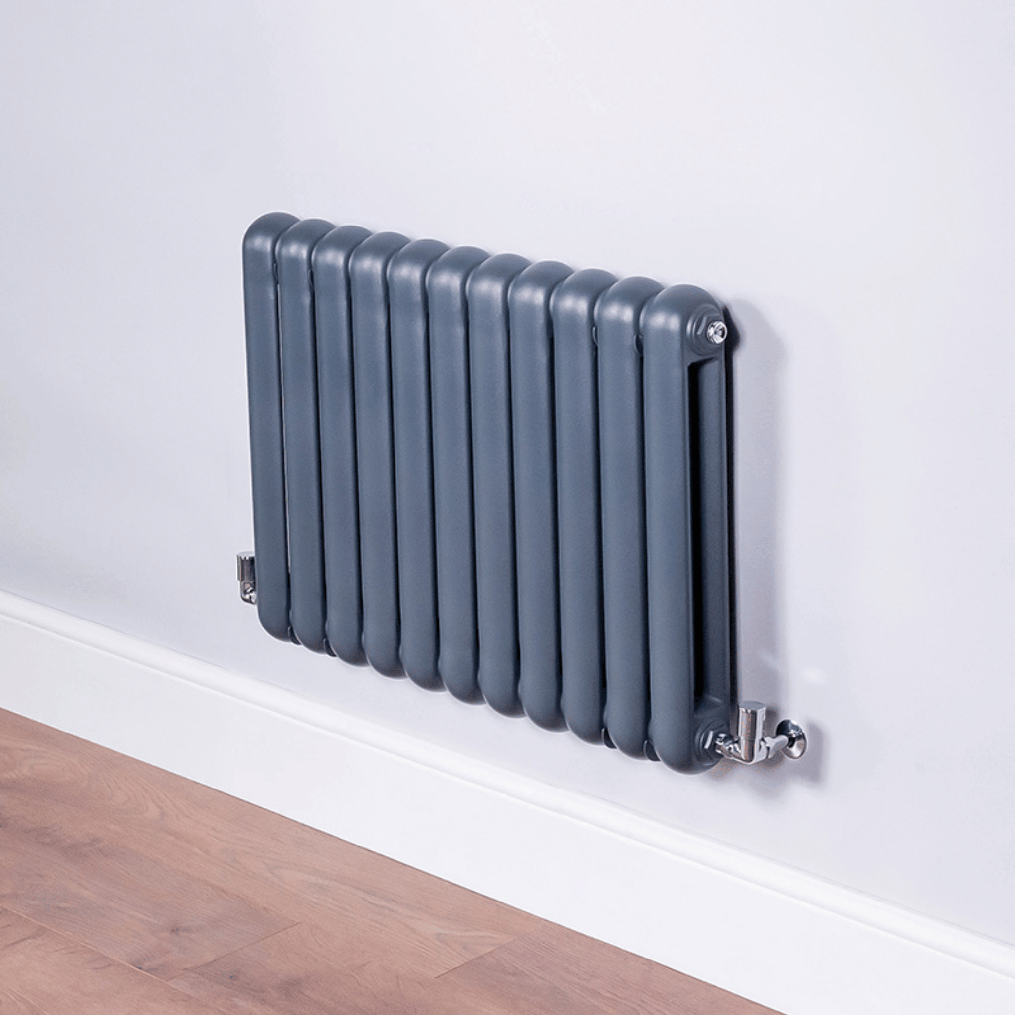 DQ Cassius Horizontal Radiator - 550mm x 507mm - Anthracite Texture (RAL 7016) - CASSIUS550/7-A