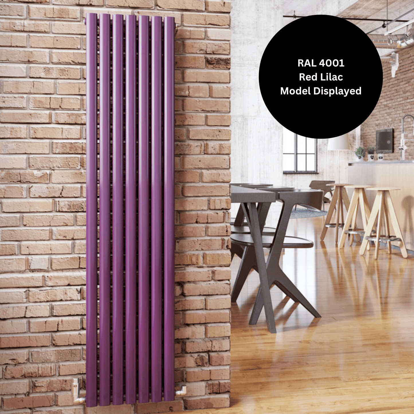 DQ Cove Double Vertical Radiator - 1800mm x 531mm - RAL Colour/DQ Finishes - COVE180/9D-F