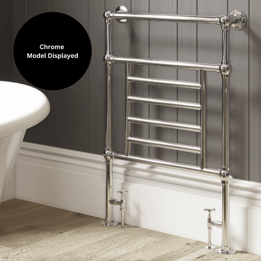 DQ Cranwich Floor Mounted Towel Rail - 952mm x 989mm - Un-lacquered Polished Brass - CRANWICH-3-PBU
