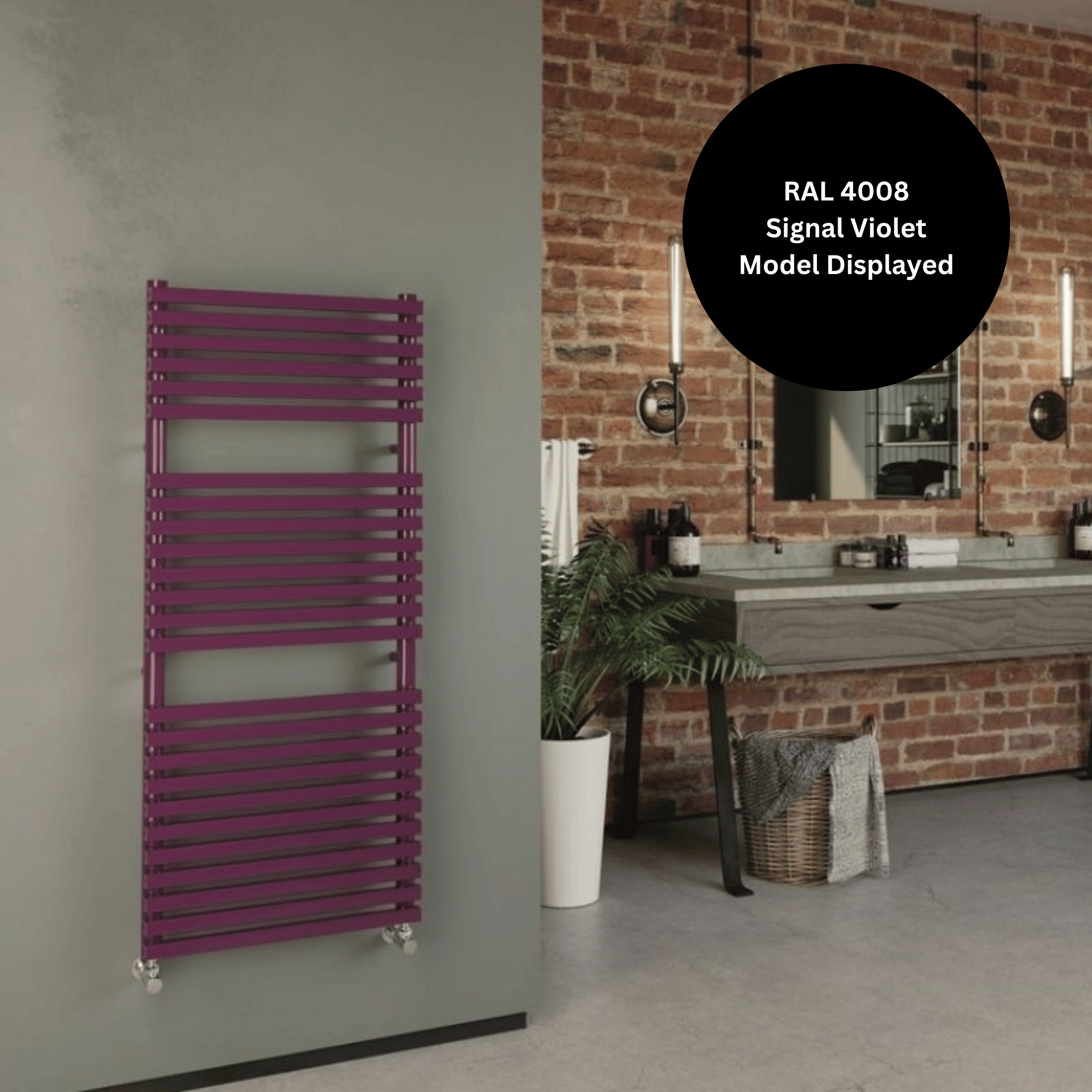 DQ Cube T Towel Rail - 1163mm x 486mm - RAL Colour/DQ Finishes - CUT50/120-F