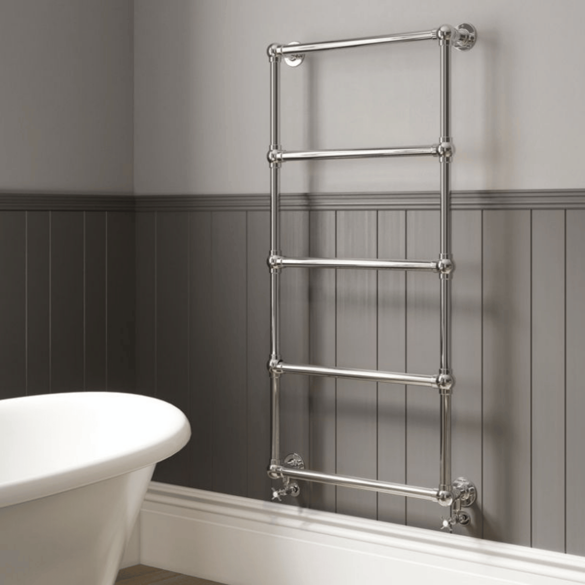 DQ Elveden Wall Mounted Towel Rail - 1599mm x 837mm - Chrome - ELVEDEN-3W-CP