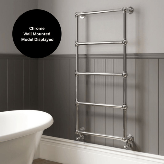 DQ Elveden Wall Mounted Towel Rail - 1599mm x 837mm - Un-lacquered Polished Brass - ELVEDEN-3W-PBU