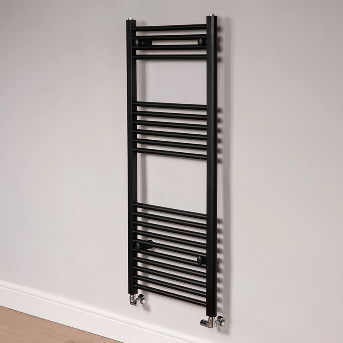 DQ Essential Towel Rail with TEC Element - 500mm x 800mm - Matt Black (RAL 9004) - ESSLR-TEC 50/80-MB