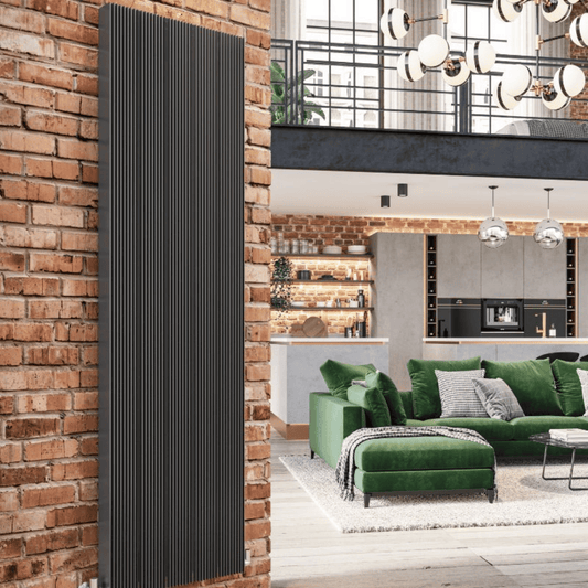 DQ Galena Vertical Radiator - 1800mm x 525mm - Anthracite Texture (RAL 7016) - GALENA180/7-A
