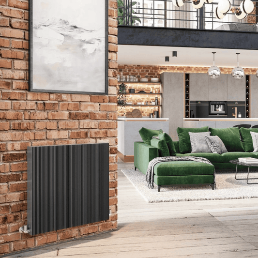 DQ Galena Horizontal Radiator - 600mm x 1425mm - Anthracite Texture (RAL 7016) - GALENA600/19-A