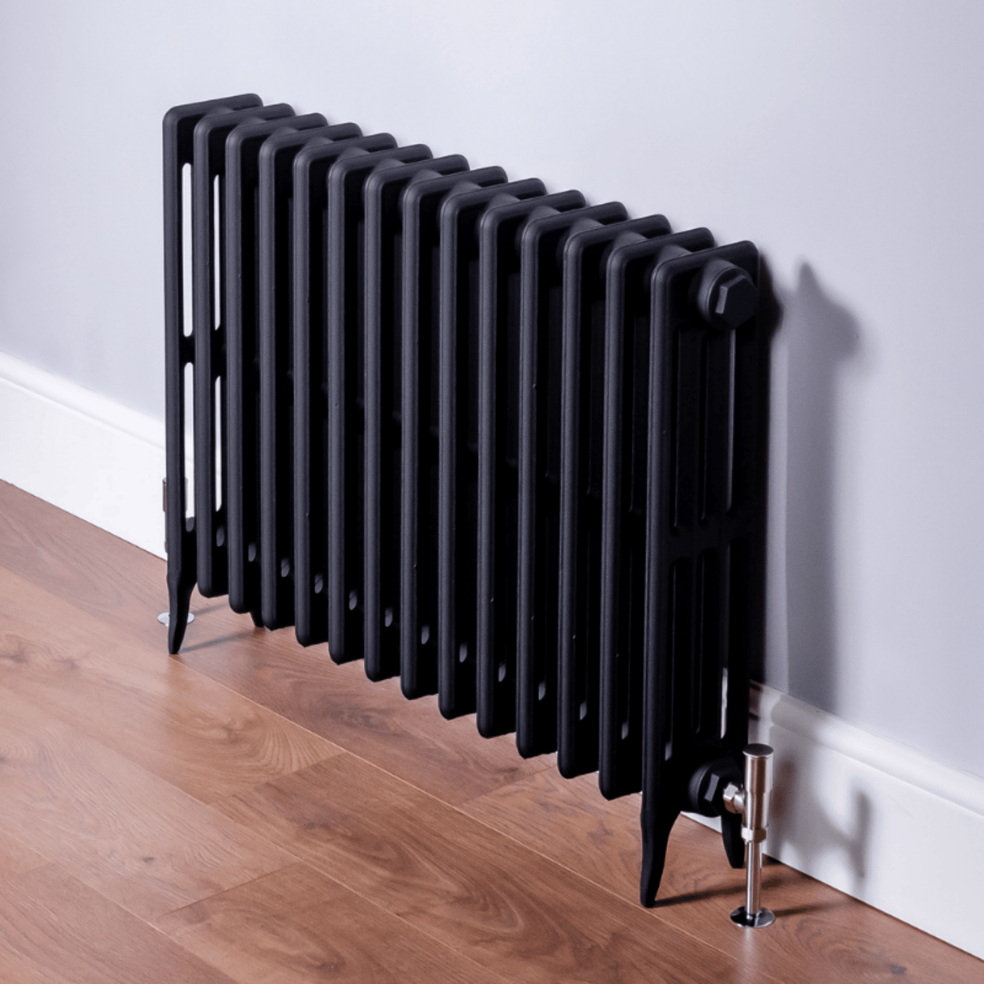DQ Hawkshaw 4 Column Cast Iron Radiator - 760mm x 1145mm - Black Primer - HAWK760/18-BP