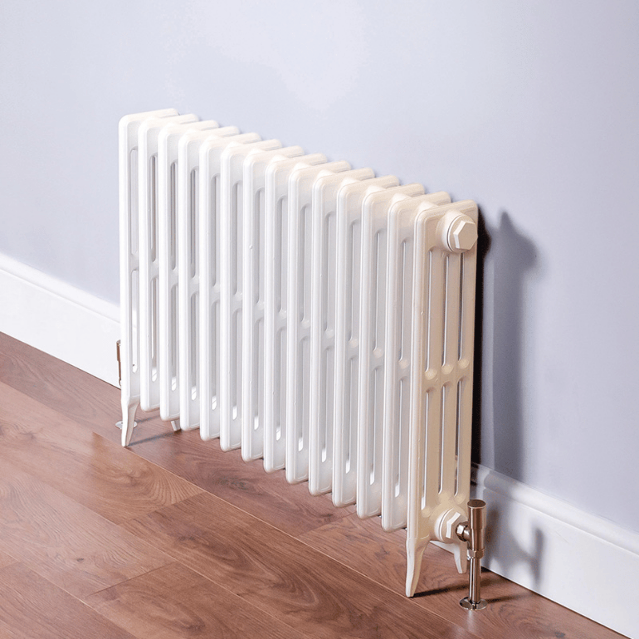 DQ Hawkshaw 4 Column Cast Iron Radiator - 760mm x 1145mm - White (RAL 9016) - HAWK760/18-W