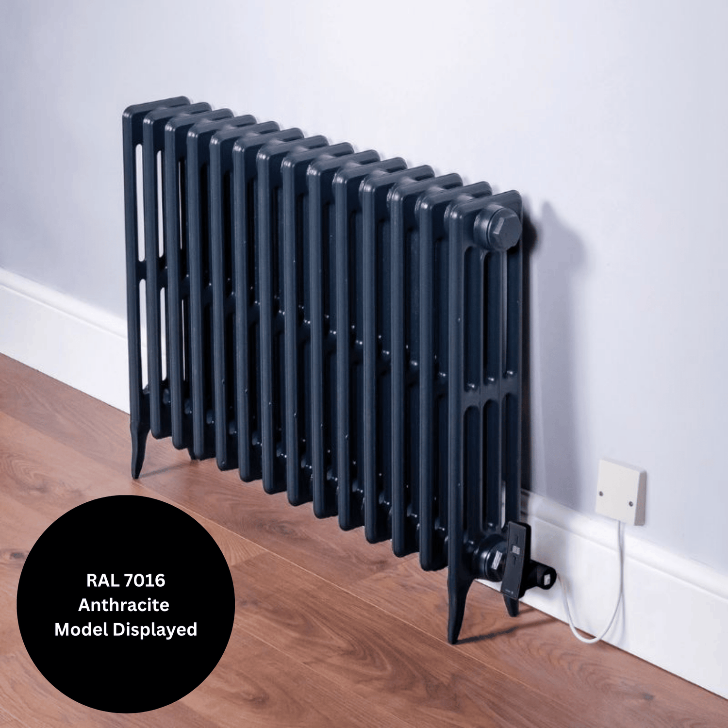 DQ Hawkshaw Electric 4 Column Cast Iron Radiator - 760mm x 1215mm - RAL Colour - HAWK-E760/18-F