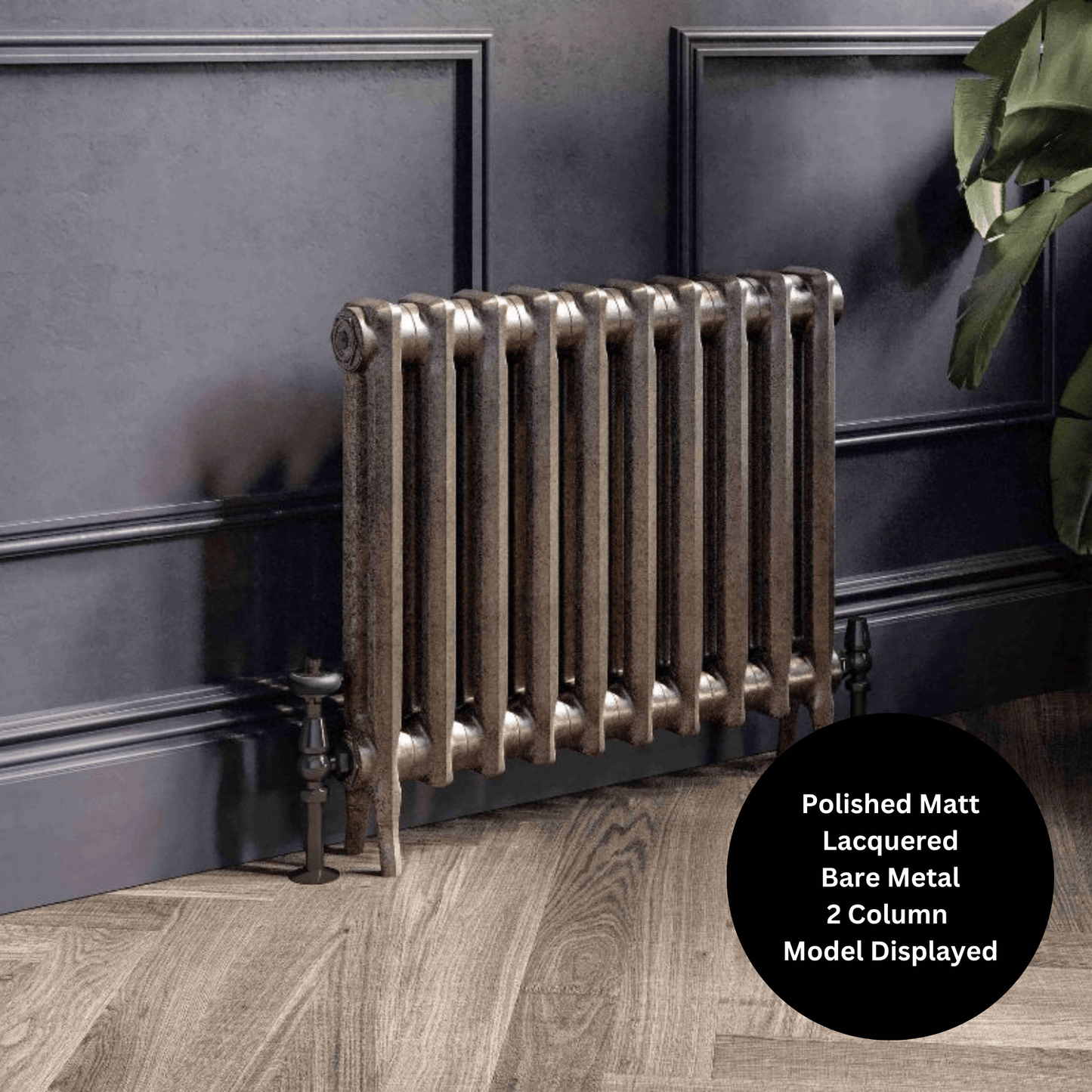 DQ Herbie 2 Column Cast Iron Radiator - 750mm x 2430mm - Polished Lacquered - CR/HER2/750/40-PLF