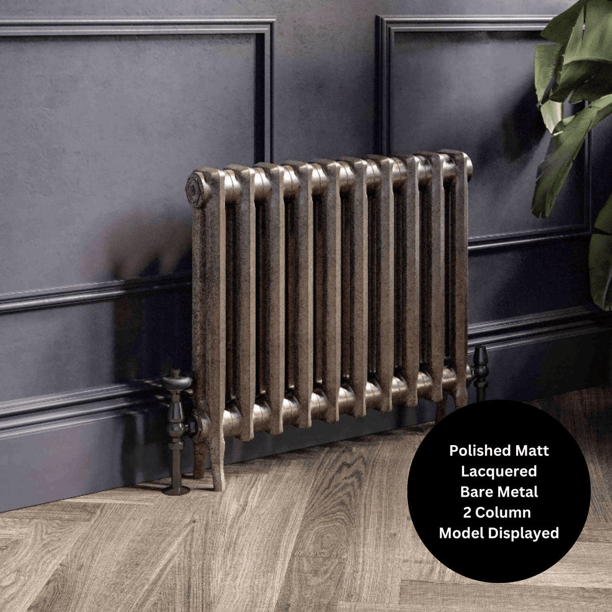 DQ Herbie 2 Column Cast Iron Radiator - 750mm x 2430mm - Polished Lacquered - CR/HER2/750/40-PLF