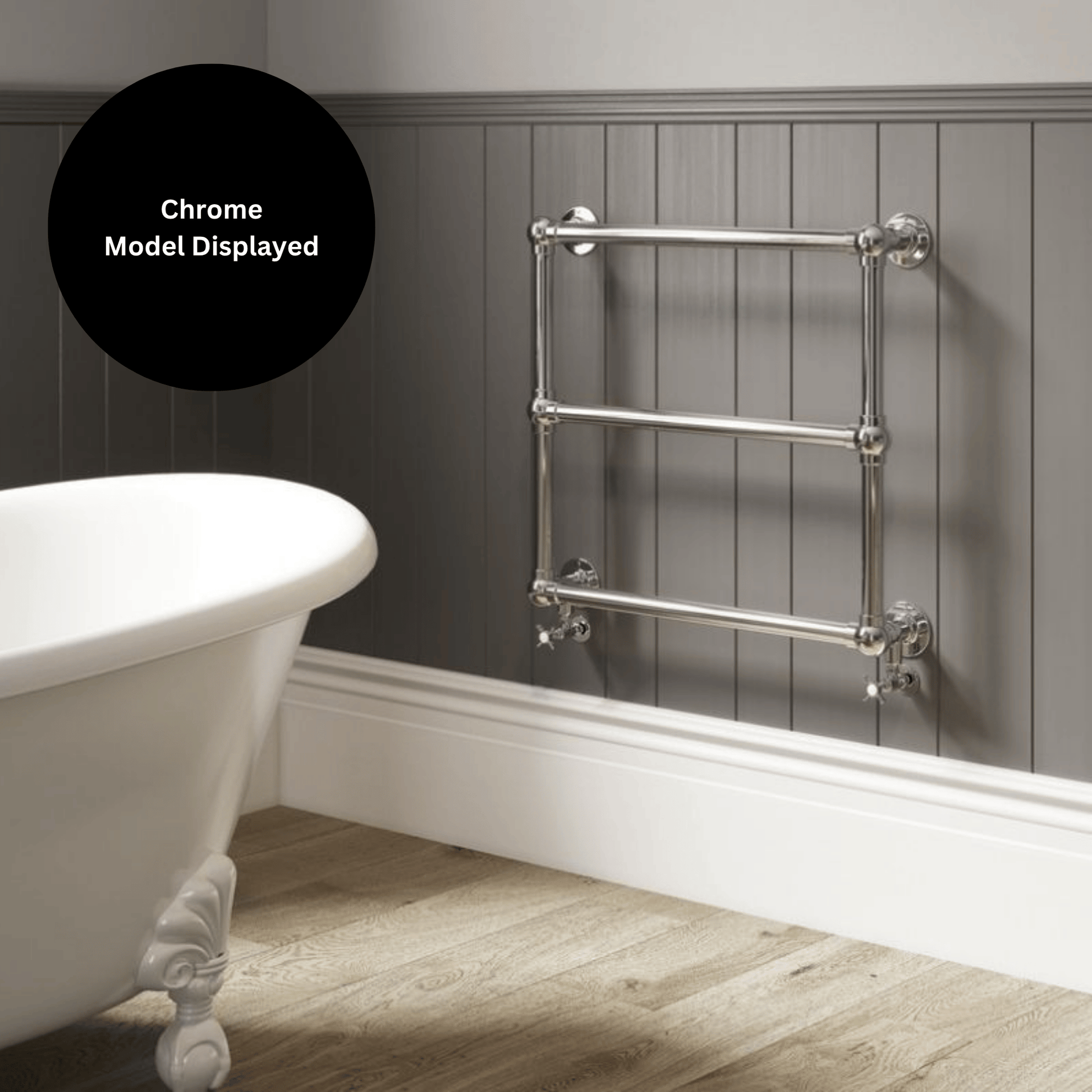 DQ Hockwold Wall Mounted Towel Rail - 685mm x 989mm - Un-lacquered Polished Brass - HOCKWOLD-3W-PBU